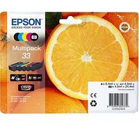 Epson Multipack 33 Orange, Cartouches d'encre d'origine, 5 couleurs: Noir, Cyan, Magenta, Jaune, Noir photo, XP-530 XP-540 XP-630 XP-635 XP-640 XP-645 XP-830 XP-900 XP-7100