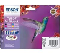 Epson Hummingbird Multipack "Colibri" (T0807) - Encres Claria N, C, M, J, Cc, Mc