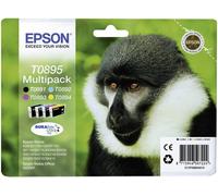 Epson T0895 Multipack - Noir, jaune, cyan, magenta - originale - blister - cartouche d'encre - pour Stylus S21, SX100, SX105, SX115, SX215, SX218, SX400, SX405, SX415; Stylus Office BX300