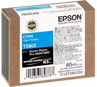 EPSON Encre T5802 Cyan 80ml Stylus Pro 3800/3880