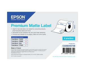 EPSON Epson Premium Matte Label - Die-cut Roll: 76mm x 127mm, 960 labels