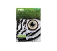 Epson Fine Art Cotton Smooth Bright A4, 25 Feuilles, 300 g/m², Papier d'Art Coton Lisse Mat, Impression Jet d'Encre, Épaisseur 490µm, Sans Acide