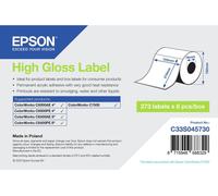 Epson - Haute-brillance - adhésif permanent en acrylique - 105 x 210 mm 273 étiquette(s) (1 rouleau(x) x 273 Étiquettes en forme découpée - pour ColorWorks CW-C6000Ae, CW-C6000Pe, CW-C6500Ae, CW-C6500