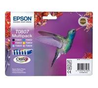 Epson Hummingbird Multipack "Colibri" (T0807) - Encres Claria N, C, M, J, Cc, Mc