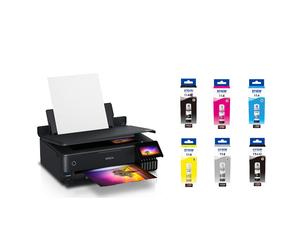 Epson - Imprimante EcoTank ET-8550 + 2e Lot de 6 jets d'encre 114 EcoTank