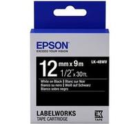 Epson LabelWorks LK-4BWV - Blanc sur noir - Rouleau (1,2 cm x 9 m) 1 cassette(s) bande d'étiquettes - pour LabelWorks LW-1000, 300, 400, 600, 700, 900, K400, Z5000, Z5010, Z700, Z710, Z900 Noir G