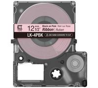 Epson LabelWorks LK-4PBK - Satin - noir sur rose - Rouleau (1,2 cm x 5 m) 1 cassette(s) bande de ruban - pour LabelWorks Cable and Wiring Kit, LW-1000, 600, 700, K400, Z700, Z710, Z900, Safety Kit