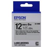Epson LabelWorks LK-4SBE - Noir sur argent mat - Rouleau (1,2 cm x 2,9 m) 1 cassette(s) bande d'étiquettes - pour LabelWorks LW-1000, 300, 400, 600, 700, 900, K400, Z5000, Z5010, Z700, Z710, Z900 G