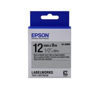 Epson LabelWorks LK-4SBM - Bande d'étiquettes - noir sur argent métallisé - Rouleau (1,2 cm x 9 m) 1 rouleau(x) - pour LabelWorks LW-1000, LW-300, LW-400, LW-600, LW-700, LW-900, LW-K400...