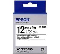 Epson LabelWorks LK-4WBN - Noir sur blanc - Rouleau (1,2 cm x 9 m) 1 cassette(s) bande d'étiquettes - pour LabelWorks LW-1000, 300, 400, 600, 700, 900, K400, Z700, Z710, Z900 G