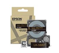 Epson LabelWorks LK-5BKP Ruban adhésif compatible avec LW-C410 et LW-C625 18 mm Noir/doré 18 mm