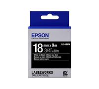 Epson LabelWorks LK-5BWV - Bande d'étiquettes - blanc sur noir - Rouleau (1,8 cm x 9 m) 1 rouleau(x) - pour LabelWorks LW-400, LW-600, LW-700, LW-900, LW-K400, LW-Z700, LW-Z900