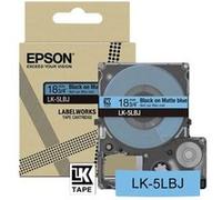 Epson LK-5LBJ, Noir, Bleu, Transfert thermique, Mat, LabelWorks LW-C410, 1,8 cm C53S672081