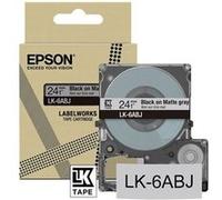 Epson LabelWorks LK-6ABJ - Mat - noir sur gris mat - Rouleau (2,4 cm x 8 m) 1 cassette(s) boîte de suspension - ruban - pour LabelWorks LW-C610 G