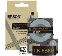 Epson LabelWorks LK-6BKP - Métallique - or sur noir - Rouleau (2,4 cm x 9 m) 1 cassette(s) boîte de suspension - cartouche de bande - pour LabelWorks LW-C610 G