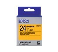 Epson Cassette d'étiquettes LK-6YBP – Noir/Jaune 24mm×9m – Compatible LW-1000/LW-600/LW-700/LW-900