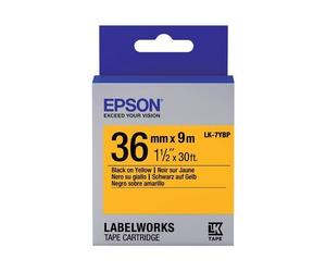 Epson LabelWorks LK-7YBP - Noir sur jaune - Rouleau (3,6 cm x 9 m) 1 cassette(s) bande d'étiquettes - pour LabelWorks LW-1000P, LW-900P, LW-Z5000BE, LW-Z5010BE, LW-Z900FK