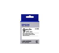 Epson LK-3WBN - Ruban pour impression d'étiquettes, noir sur blanc, compatibilité LabelWorks LW-1000P, LabelWorks LW-300, LabelWorks LW-400, LabelWorks LW-400VP, LabelWorks LW-600P, plaquette thermoformée