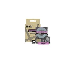 Epson LK-4UBP Noir/Violet - Cassette d'étiquettes 12mm - Transfert Thermique - Compatible LabelWorks LW-C410 - Référence C53S672101