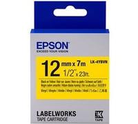 Epson LK-4YBVN - Vinyle - noir sur jaune - Rouleau (1,2 cm x 7 m) 1 cassette(s) bande d'étiquettes - pour LabelWorks LW-1000, 300, 400, 600, 700, 900, K400, Z700, Z710, Z900 G