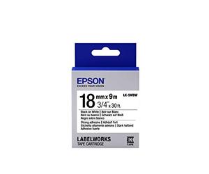 EPSON LK-5WBW - Ruban adhesif fort 18mmx9m - Noir sur Blanc