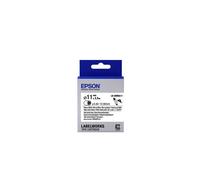 Epson LK-6WBA11 Thermorétrécissable Noir/Blanc Diam. 11mm x 2.5m, Compatible LabelWorks LW-1000P, LW-400, LW-300, LW-600P, LW-700, LW-900P