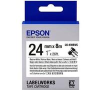 Epson LK-6WBVS - Vinyle - noir sur blanc - Rouleau (2,4 cm x 8 m) 1 cassette(s) ruban auto-collant pour étiquettes à enrouler - pour LabelWorks LW-1000P, LW-600P, LW-700, LW-Z700FK, LW-Z710, LW-Z900FK