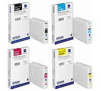 Epson Lot complet de cartouches d'encre d'origine T04B1 T04B2 T04B3 T04B4 XL Multipack noir, cyan, magenta, jaune pour Workforce-Pro WF-C8190, WF-C8610, WF-C8690 C13T04B140 C13T04B240 C13T04B3 40 C1.