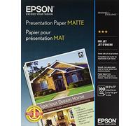 Epson Lot de 100 feuilles de papier de présentation mat, 21,6 x 27,9 cm (S041062), blanc