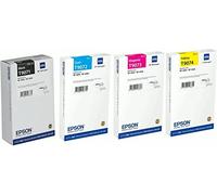Epson Lot de 4 cartouches originales T9071 T9072 T9073 T9074 XXL noir jaune magenta cyan Workforce Pro WF-6000, WF-6090, WF-6590