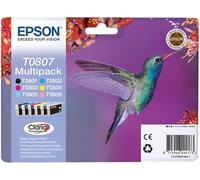 EPSON® Lot de 6 cartouches d'encre d'origine T0807 C13T08074011 - 7,4 ml