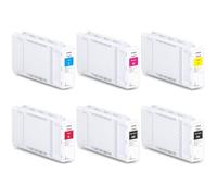 Epson Lot de 6 cartouches d'encre d'origine T50U1, T50U2, T50U3, T50U4, T50U8, T50UF, noir, cyan, magenta, jaune de 350 ml chacune, SureColor SC-T 3700D, SC-T 3700E, SC-T 5700D, SC-T 7700D