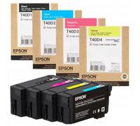 Epson Lot de Cartouches d'encre XL d'origine T40 T40D1 Noir XL 80 ML + T40D2, T40D3, T40D4 XD2 Cyan, Magenta, Jaune XL 50 ML pour SureColor SC-T2100 SC-T3100 SC-T5100