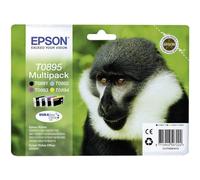 Epson T0895 Multipack - Noir, Jaune, Cyan, Magenta - Originale - Emballage Coque Avec Alarme Radioélectrique/ Acoustique - Cartouche D'encre - Pour Stylus S21, Sx100, Sx105, Sx115, Sx215, Sx218...