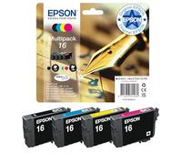 Epson Multipack 16 Stylo Plume, Cartouches d'encre d'origine, 4 couleurs: Noir, Cyan, Magenta, Jaune, WF-2010W WF-2510WF WF-2530WF WF-2540WF WF-2630WF WF-2650DWF WF-2750DWF WF-2660DWF WF-2760DWF