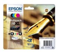Cartouche d'Encre - Imprimante EPSON Multipack 16 XL - Stylo plume - Noir, Cyan, Jaune, Magenta (C13T16364022)