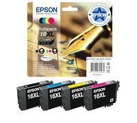Epson Multipack 16XL (Stylo plume) - Pack de 4 cartouches d'encre haute capacité - noir, jaune, cyan, magenta