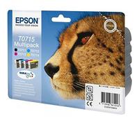 Epson Multipack 4-couleurs T0715 DURABrite Ultra Ink - Cartouches d'encre (Original, Encre à pigments, Noir, cyan, magenta, Jaune, Epson Stylus D78 / 92 / 120 / DX4050 / 4400 / 5000 / 5050 / 6000 / 6050 / 7000F / 7400 / 8400 /..., Impression à jet d'encre, 23.9 ml)