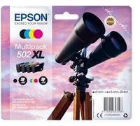 PACK QUATRE CARTOUCHES EPSON ORIGINALE JUMELLE 502 NOIRE BLEU ROUGE JAUNE / noir