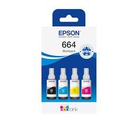 Epson Multipack 664 EcoTank, Bouteilles d'encre d'origine, 4 couleurs : Noir, Cyan, Magenta, Jaune, L300 L355 L555 ET-2500 ET-2550 ET-2600 ET-2650 ET-4500 ET-14000