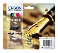 Epson 16 Multipack - Pack de 4 - noir, jaune, cyan, magenta - original - emballage coque avec alarme radioélectrique/ acoustique - cartouche d'encre - pour WorkForce WF-2010, 2510, 2520, 2530...
