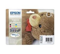 Epson Multipack T0615 - Pack de 4 - 32 ml - noir, jaune, cyan, magenta - original - emballage coque avec alarme radioélectrique/ acoustique - cartouche d'encre - pour Stylus D68, D88, DX3800, DX3850, 