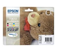 Epson Multipack T0615 - Pack de 4 - 32 ml - noir, jaune, cyan, magenta - originale - emballage coque avec alarme radioélectrique/ acoustique - cartouche d'encre - pour Stylus D68, D88, DX3800...