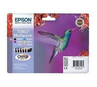 Epson Hummingbird Multipack "Colibri" (T0807) - Encres Claria N, C, M, J, Cc, Mc