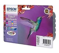Epson Hummingbird Multipack "Colibri" (T0807) - Encres Claria N, C, M, J, Cc, Mc