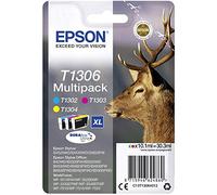 Epson Multipack T1306 Cerf, Cartouches d'encre d'origine XL Haute capacité, 3 couleurs: Cyan, Magenta, Jaune