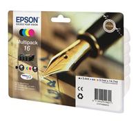Epson 16 Multipack - Pack de 4 - noir, jaune, cyan, magenta - original - emballage coque avec alarme radioélectrique/ acoustique - cartouche d'encre - pour WorkForce WF-2010, 2510, 2520, 2530...