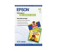 Epson Papier Photo Autoadhésif A4, 167 g/m², Finition Mate, 10 Feuilles, Référence C13S041106, Compatible Imprimantes Epson Expression et Stylus Photo