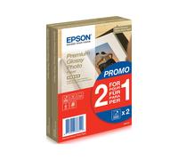 Epson Papier Photo Glacé Premium 10x15cm, 255 g/m², 80 feuilles (2x40), Finition Brillante, Compatible SureColor/Expression, Réf: C13S042167