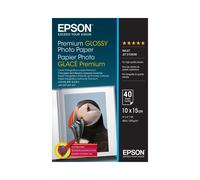 Epson Papier Photo Glacé Premium C13S042153, 10x15cm, 255 g/m², 40 Feuilles, Finition Brillante, Compatible Imprimantes Epson SureColor et Expression Premium